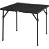 Amazon Basics Tavolo da pranzo pieghevole quadrato con maniglia per il trasporto, per interni ed esterni, portatile, leggero, da viaggio, picnic, campeggio, nero, 86.1 x 86.1 x 74 cm