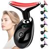 Eshomey Massaggiatore Viso Antirughe Lifting Elettrico: Dispositivo di Bellezza con 3 Modi LED - Massaggio EMS per Face Lifting - 45°C Terapia Della Luce Gua Sha Massaggiatore Facciale del (nero)