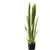 Zstar Sansevieria - Pianta artificiale di serpente in vaso, grande 90 cm, ideale per casa, soggiorno, camera da letto, ufficio, giardino, giallo