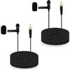 SPTSSWET Confezione da 2 microfoni Lavalier compatibili con trasmettitore wireless Sennheiser a condensatore omnidirezionale microfono cablato TRS da 3,5 mm per lezioni live streaming YouTube, 1,5 m