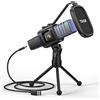 TONOR Microfono USB RGB, microfono cardioide a condensatore per computer, PC, con supporto treppiede, filtro pop, supporto antiurto per giochi, streaming, podcasting, YouTube, Twitch, compatibile con