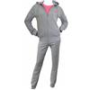 Lotto Tuta Donna in Felpa Estiva - Tuta Donna Completa - Sportiva - Leggera Morbida per il tuo massimo comfort (1017 GRIGIO, L)
