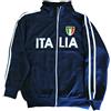 PASSAPAROLA Felpa Italia Uomo Medium con Zip Lunga,con la Scritta Italia e Lo Scudetto Ricamati,Cotone 75%,Poliestere 25%,con Tasche Laterali,280 gr/m2,Disponibile in Due Colori,dalla S alla XXL.