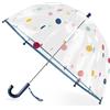Generisch Ombrello per bambini con tetto a cupola - Design leggero e divertente, protezione dal vento e dalla pioggia, ombrello a forma di campana, trasparente, regalo per bambini, Punto blu, Small