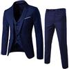Generic Smoking da uomo in lana slim 3 pezzi vestito business festa di nozze giacca gilet e pantaloni cappotto abito da notte uomo, Marina Militare, M