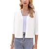 Zeagoo Elegante Bolero da Donna Festivo Aperto Frontale Bolero Giacca Corta Cardigan Abito Top per Autunno Primavera Bianco XL