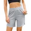 Terecey Pantaloncini Sportivi Donna Estivi in Cotone Shorts da Tennis Fitness Casual Pantaloni Corti Elastico in Vita Sciolto Morbido Cómodo per Casa Yoga Palestra, Grigio Pietra Fenice L