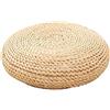 Yusat - Cuscino rotondo in paglia, rotondo, spesso pavimento tatami, per casa, fitness, yoga, meditazione, imbottitura in seta, tappetino in paglia, 30 x 30 cm, colore: beige