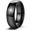 Zakk Anelli da donna e uomo in tungsteno nero lucido anello di fidanzamento fedi nuziali 2mm 4mm 6mm 8mm (8mm,55 (17.5))