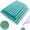 Ioggtser Sigillo di cera Stick,Ioggtser 20 PCS Mini Pistola Colla Sigillo Cera Stick per timbro a ceralacca,Bastoncini di cera sigillanti per inviti di nozze, biglietti, buste (Duck Green)