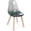 Decor Space Sedia Easy con seduta e schienale in policarbonato pc, per arredo interno 52 x 47 x h 82 cm Confezione da 4 Fumè