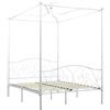 vidaXL Himmelbett-Gestell Weiß Metall 140 x 200 cm