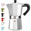 DITOSH 2 Tazze di Alluminio Espresso Stovetop Moka Pot Express Coffee Maker Percolator Italiano Classico Moka Macchina per Caffè Italiano e Cubano Brewing per la Casa e il Campeggio 100ml 3.3oz