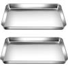 HEIYUET Set di 2 teglie da forno in acciaio inox, 40 x 30 x 2,5 cm, teglie da forno rettangolari, teglia grande forno, teglia profonda per arrostire, lavabile in lavastoviglie