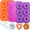 YXHZVON Stampo Ciambelline, 3 Pezzi Stampo Ciambella,10 Sac à Poche Usa e Getta, Silicone Stampo Donuts Antiaderenti per Donut Baking Biscotti, Muffin