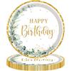 MAGLAUG Compleanno Decorazioni Piatti Carta, Verde Salvia Eucalyptus Monouso Piatti di carta Per Bambini Uomini Donne Feste Di Compleanno Birthday party (Piatti 23cm, 20Pezzi)