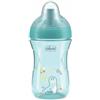 Chicco Advanced Cup Bicchiere Plastica Antigoccia 266 ml con Cannuccia, Beccuccio Ergonomico e Valvola, senza BPA, Azzurro