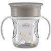 Chicco Perfect Cup Primo Bicchiere per Bambini 200 ml, 1 Tazza Biberon 12+ Mesi per Imparare a Bere, con Membrana in Silicone a 360° e Manici Rimovibili, senza BPA, Grigio