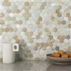 M MOFIT MOFIT - Piastrelle adesive esagonali da cucina, in metallo e marmo a nido d'ape, autoadesive, resistenti al calore (marrone castello, 5 fogli)