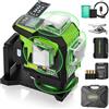 Huepar Livella Laser Autolivellante Professionale 16 Linee, 4 X 360° Livello Laser Verde Dotato di batteria agli ioni di litio + batteria AA，con display LCD e modalità impulso - base magnetica-HX04CG
