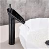 TINMAGI Rubinetto Bagno Lavabo Nero,Rubinetto bagno a Cascata, Miscelatore Lavabo Bagno Classico Vintage, Rubinetto Miscelatore Monocomando,Acqua Calda Fredda, G3/8