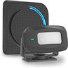 Aktivstar Sensore di movimento con allarme acustico per ingressi/sensore di movimento per casa e commercio,campanello senza fili per porta,allarme di sicurezza,rilevatore di presenza portatile,nero