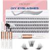 Viciley VICILEY Kit Laminazione Ciglia 120 Pezzi Ciglia Finte Con Colla Ciglia Finte Pinzette Extension Ciglia Ciglia Finte Ciuffetti Ciglia Finte Naturali C D Curl 10-16mm - V17