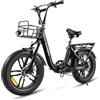 SAMEBIKE Bicicletta Elettrica Adulto, 20'' ×4.0'' Fat Tire Bici Elettrica per Donna, 250W Batteria Rimovibile 36V 13Ah Autonomia (nero)