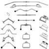 ScSPORTS® Barra per Tricipiti - Forma di V, 51 cm, Giunto Girevole, Carico 200 kg, Cromato - LAT Machine, Sbarra, Tricipiti, Bicipiti, Palestra, Allenamento, Fitness, Allenamento, Canottaggio, Pulley