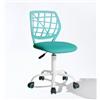 FurnitureR Compact Gaming Chair, Hollow PP Backrest, Adjustable Height, Ergonomic Swivel Sponge Seat, 5-Wheel Iron Base, for Teens & Kids Drawing, Gaming, Classroom, Turchese, 38,5 x 40 x 87 cm