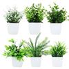 BUCOMTU 6 Pezzi Piante Artificiali, Mini Piante Artificiali,Artificiali in Plastica, Vasi da Fiori, Adatte per Arredare Uffici, Camere da Letto, Terrazze, Soggiorni e Bagni
