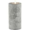MIJOMA Candela a LED in elegante effetto marmo, con effetto fiamma realistica, luce bianca calda, timer 6/18, funzionamento a batteria, per una casa accogliente ed elegante (grigio cemento, diametro