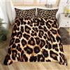 Loussiesd Set di biancheria da letto con stampa leopardata e ghepardi, motivo africano, motivo leopardo, decorativo, bambini, adolescenti, camera da letto, copriletto di lusso matrimoniale con 2 federe