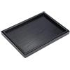Fdit Vassoio da portata in legno Rettangolo Frutta Tè da colazione Piatto da portata per la casa Albergo Caffè Caffetteria Mense Lacca nera(30 * 20 * 2cm)