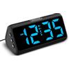 Netzu Orologio digitale per camera da letto, orologio da comodino con display a LED, doppio allarme, 5 dimmer, 4 volumi, memoria di spegnimento, sveglia forte per bambini adolescenti anziani