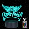 HooJtny Harry Lampada 3D, Potter Gadget, Luce Notturna 16 Colori USB Ricaricabile, Decorazioni Stanza, Regalo per Ragazzo e Bambini Natale