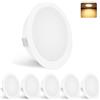 YindaLux Set di 6 Faretti LED da Incasso 230V 3W 3000K Caldo, 15mm Ultra Piatti per Cartongesso, 300LM Apertura Soffitto 55-58mm, IP44 LED Soffitto, Bianco