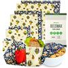 HEYECO Involucri di Cera d'Api, Organico Cotone Reusable Beeswax Food Wrap, Ecologico Biodegradabile, Zero Waste