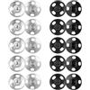 Thinp Set di 100 bottoni automatici da cucito di alta qualità, 10 mm, bottoni automatici in metallo, bottoni a pressione per abbigliamento da cucito (nero e argento)