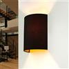 Licht-Erlebnisse Applique per interni ALICE stile moderno Design Loft in stoffa color nero con cavo altezza: 23 cm E27 per soggiorno corridoio scale