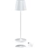 K-Bright Lampada da tavolo a LED dimmerabile, 38 cm, ricaricabile per interni ed esterni, colore caldo, lampada da tavolo per esterni, con stazione di ricarica USB, colore: bianco