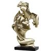 PIGPIGFLY Statua Bacio d'Amore, Statue Decorative, Figure Decorative, Statuette Decorative Casa, Soggiorno Decorativo Moderno da Appoggiare, Scultura Astratta in Poliresina, Idea Regalo(Oro)