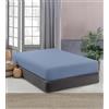 IlGruppone Lenzuolo Sotto No Stiro Con Angoli Elasticizzati Tinta Unita Effetto Raso Fino 27 Cm Lenzuola Microfibra Anallrgica Letto Coprimaterasso - Azzurro - Matrimoniale
