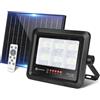 Aigostar Faretto LED Esterno con Pannello Solare 50W, Luce Bianca 6500k. Faretto con Pannello Solare con Telecomando. Grado di Protezione IP65, Faro LED Solare Regola la Luminosità è Funzione Timer
