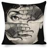 GETLF Lina Cavalieri - Federa Decorativa Per Cuscino in Cotone E Lino, Motivo Occhi Personalizzati, Include Solo Federa(45X45cm) 18x18A21