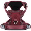 COMSLE Pettorina Cane Taglia Grande Media Piccola, Pettorina Cane ad h Riflettente, Pettorina Anti Tiro per Cani Regolabile con Doppio Anello, Imbracatura Cani Traspirante, Rosso, XL