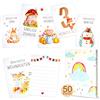 HXC 50 biglietti miliari per bambini e bambine, 400 g/m², biglietti mensili per bambini, 1-12 mesi, biglietti fotografici, pietre miliari, regali significativi per la nascita per baby shower, baby shower,