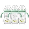 Oberni Biberon con cannuccia weighted, biberon anti-colica per neonati a partire dai 12 mesi in su, 270 ml, con tettarella in silicone, taglia 4, manici, verde, 3 pezzi
