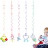 SubTack Cinghie in silicone per giocattoli per bambini, confezione da 5, giocattoli per seggiolone, dinosauri, cinghie di sicurezza regolabili per ciuccio, massaggiagengive, clip in silicone per biberon,