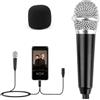 Fadwits Mini microfono piccolo microfono karaoke vocale microfono con cavo universale da 3,5 mm in metallo cablato microfoni portatili portatili per chattare e cantare telefono cellulare laptop
